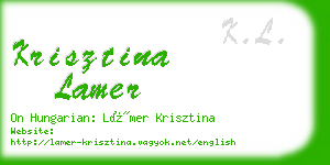 krisztina lamer business card